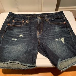 American Eagle Dark Wash Bermuda Jean Shorts